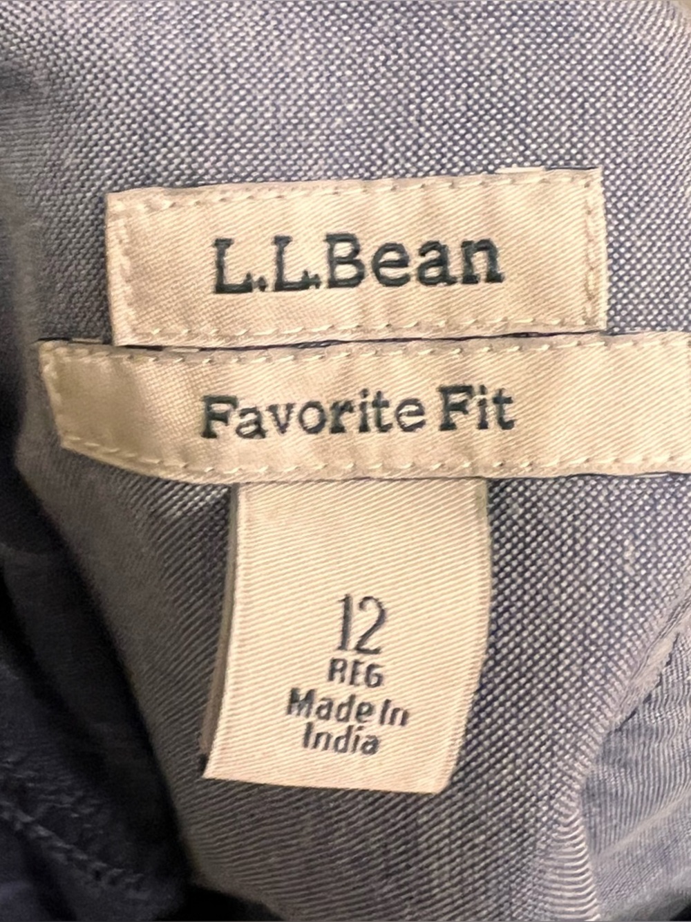 LL Bean Favorite Fit Pants cotton striped navy - Picture 14 of 14